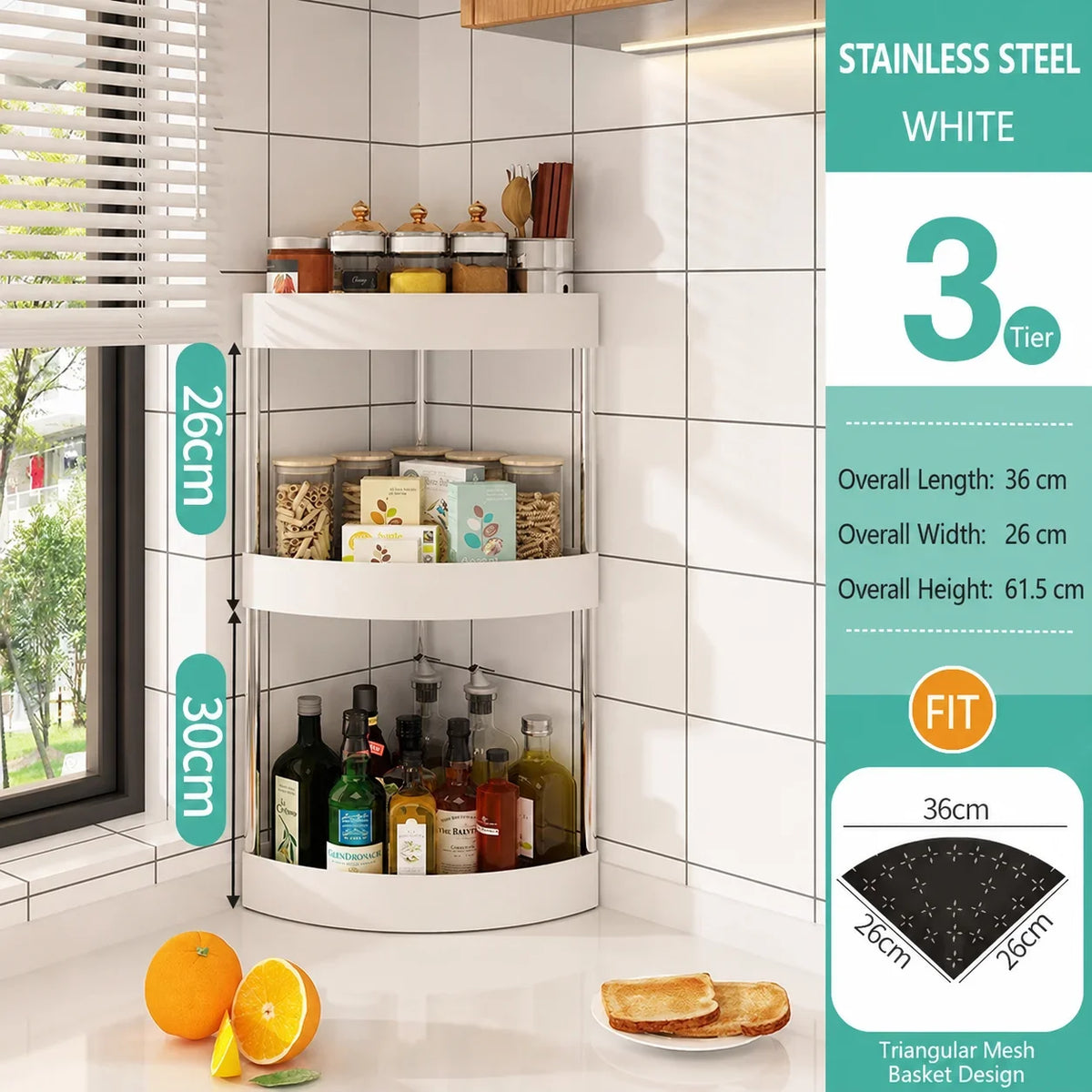 2-Tier Corner Spice Rack