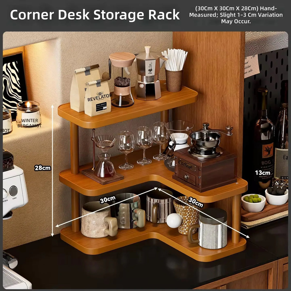 Corner Coffee Mug Organizer