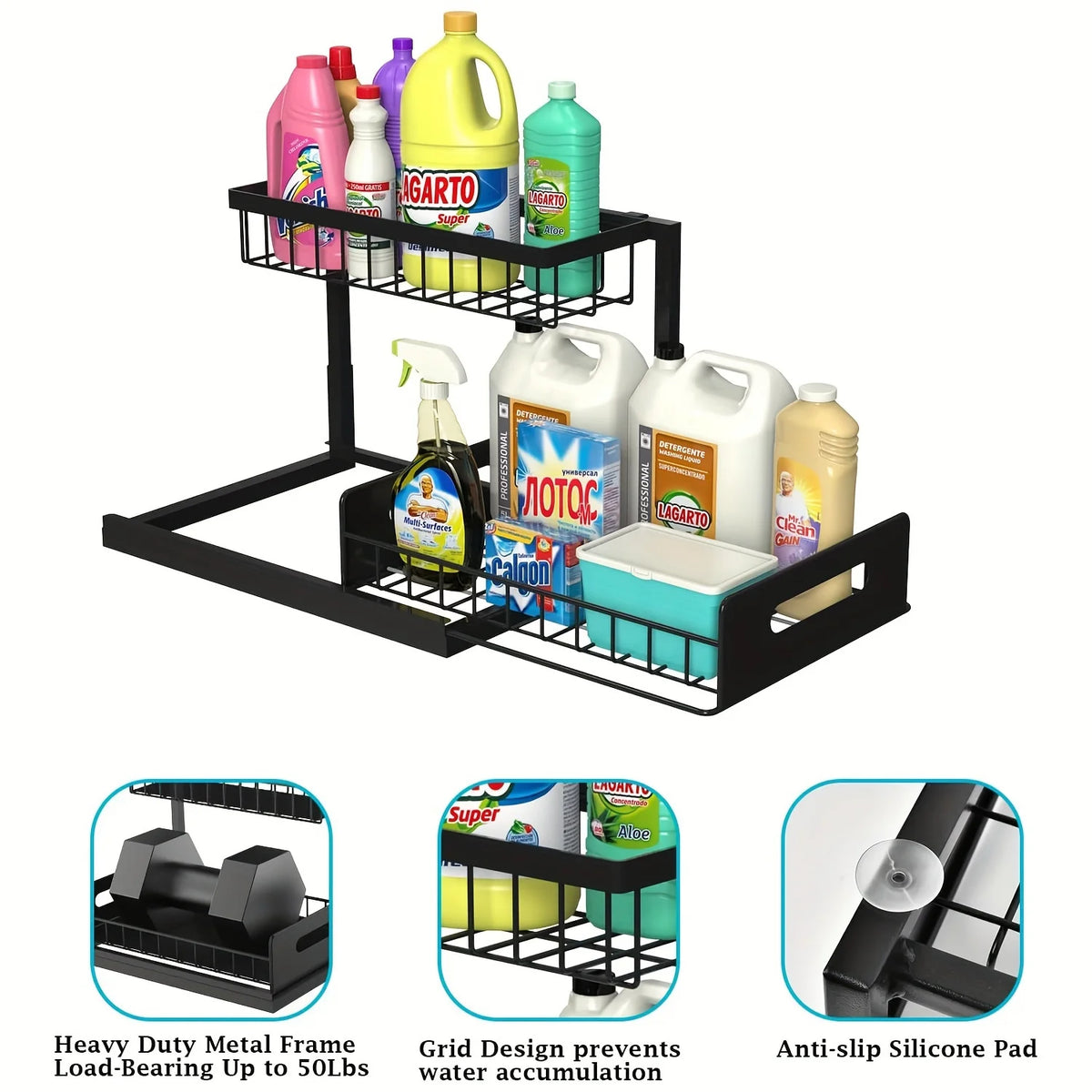 2-Tier Pull-Out Under Sink Organizer