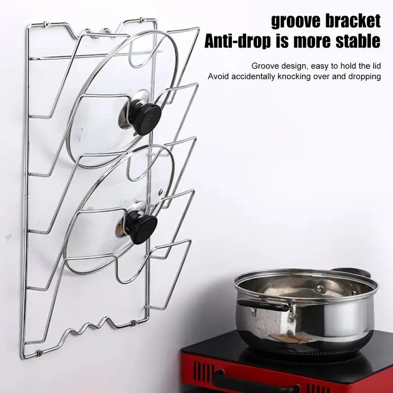5-Tier Wall-Mounted Pot Lid Rack