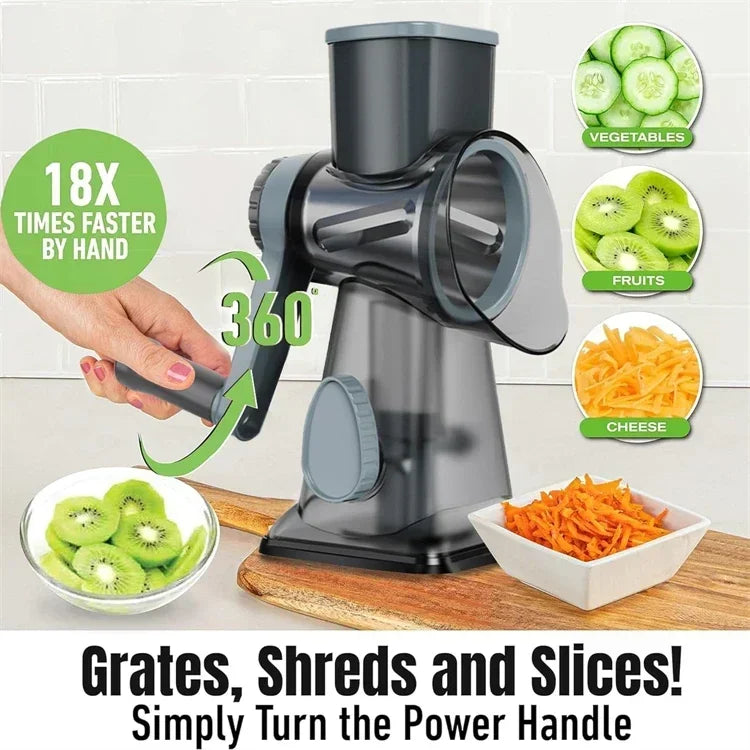 3-in-1 Rotary Cheese & Vegetable Grater