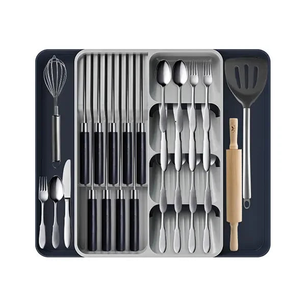 Expandable Drawer Cutlery Organizer with Knife Holder