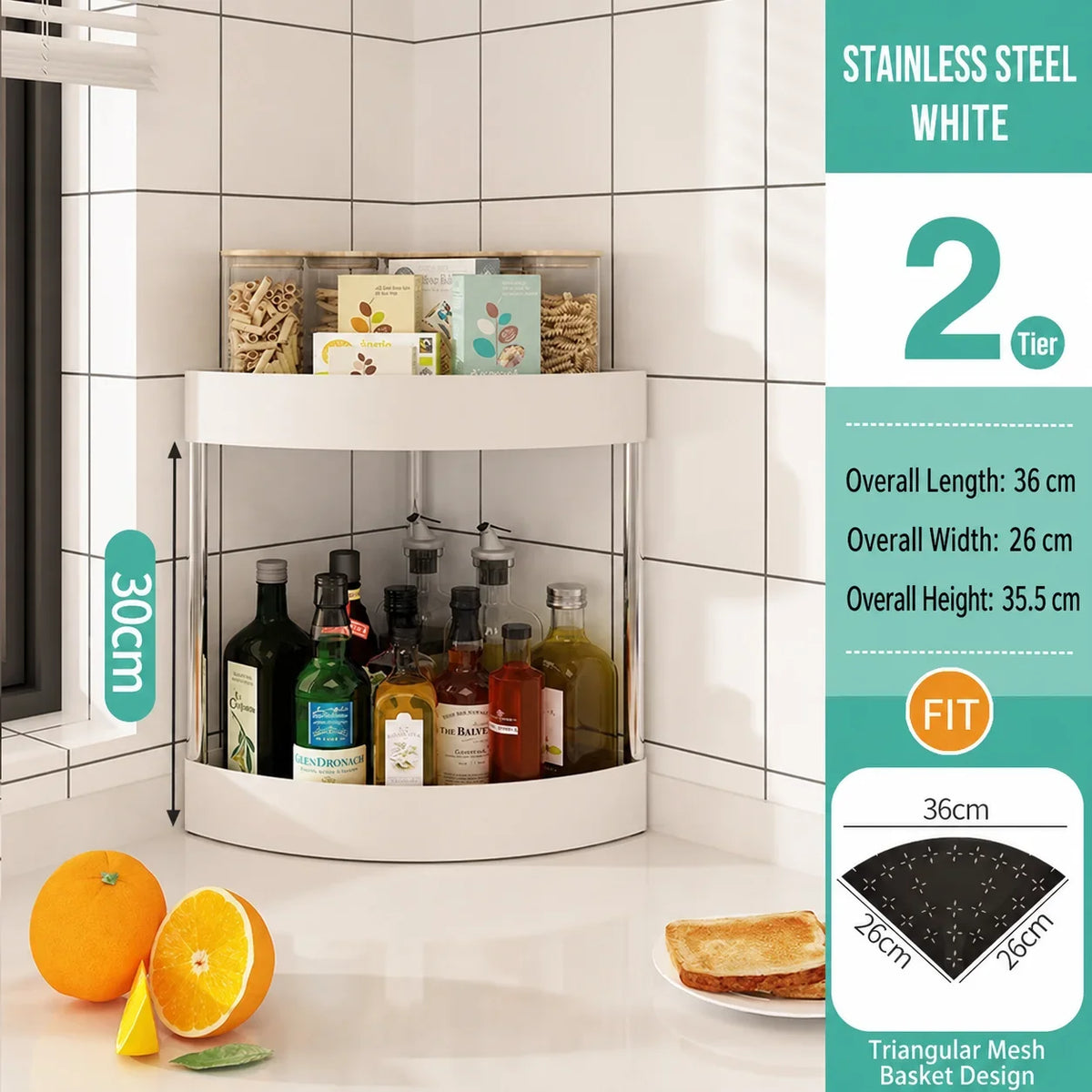 2-Tier Corner Spice Rack