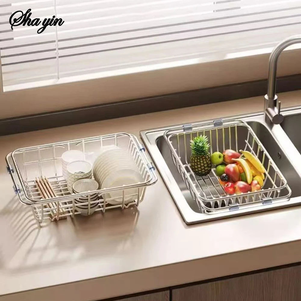 Telescopic Stainless Steel Sink Rack