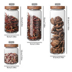 Glass Pantry Storage Jar with Wooden Lid