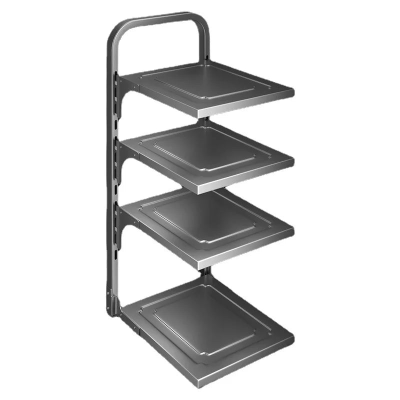 Multi-Tier Stainless Steel Cabinet Shelf