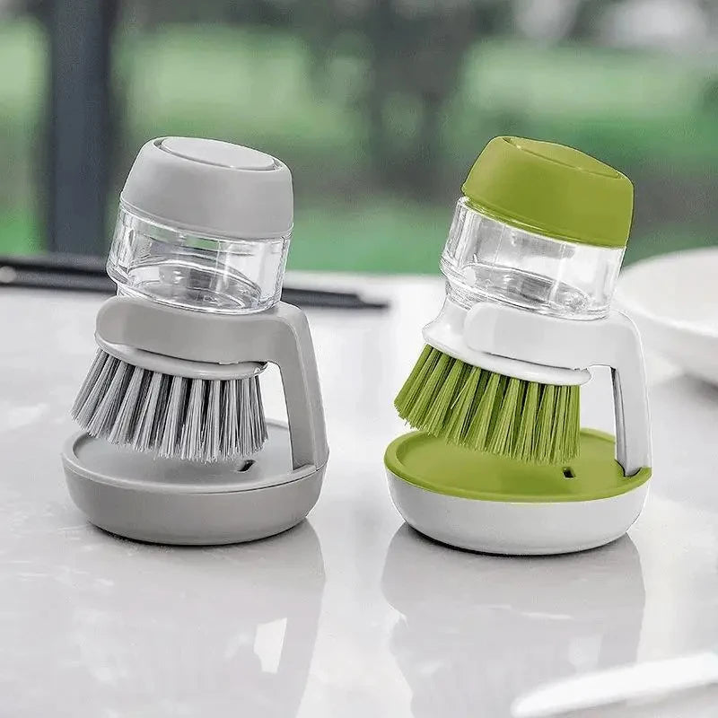 Soap-Dispensing Dish Scrub Brush