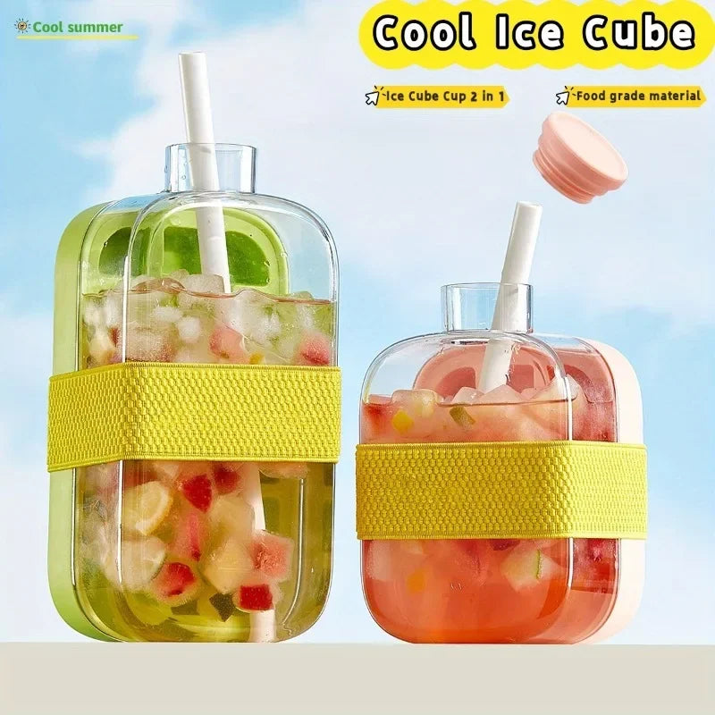 2-in-1 Ice Cube Tray Water Bottle