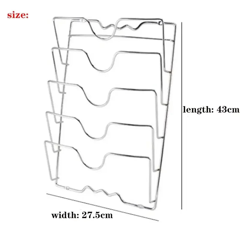 5-Tier Wall-Mounted Pot Lid Rack