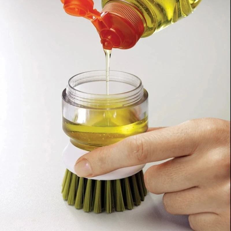 Soap-Dispensing Dish Scrub Brush