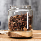 Glass Pantry Storage Jar with Wooden Lid