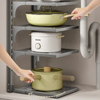 Multi-Tier Stainless Steel Cabinet Shelf
