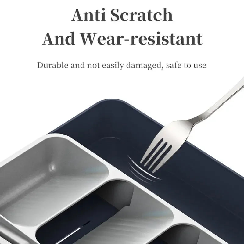 Expandable Drawer Cutlery Organizer with Knife Holder