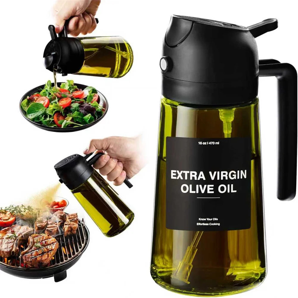 2-in-1 Glass Oil Sprayer & Dispenser