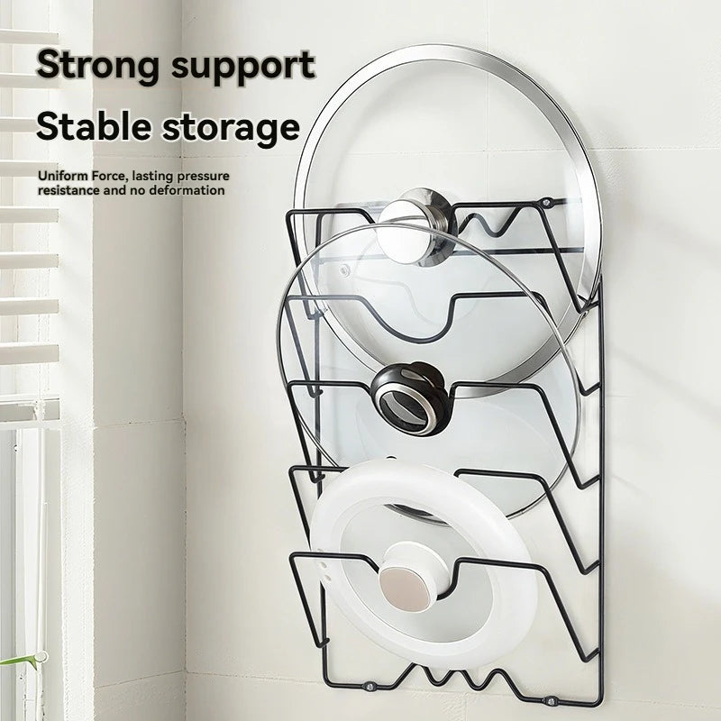 5-Tier Wall-Mounted Pot Lid Rack