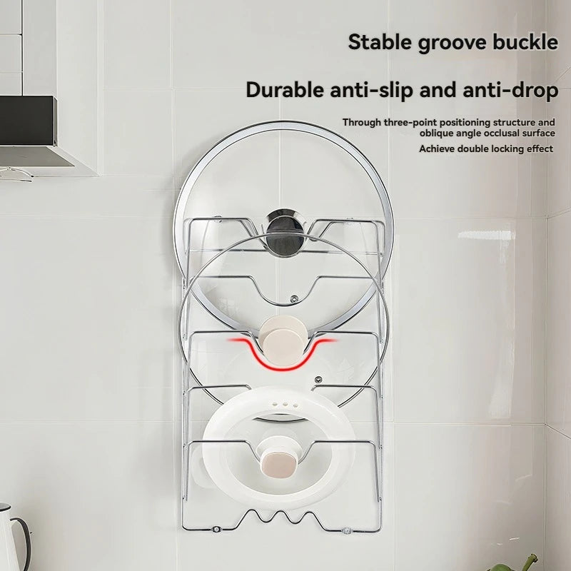 5-Tier Wall-Mounted Pot Lid Rack