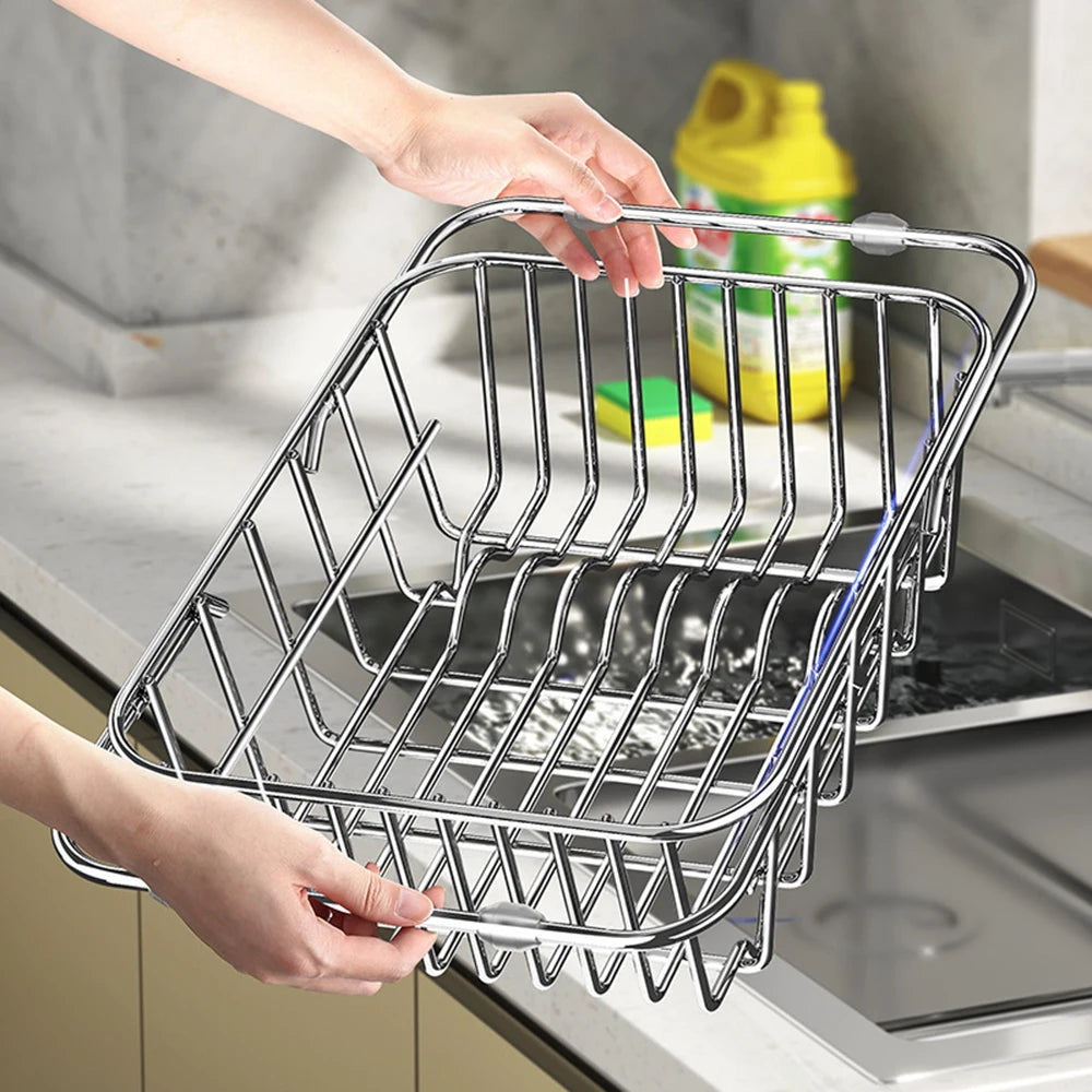 Telescopic Stainless Steel Sink Rack