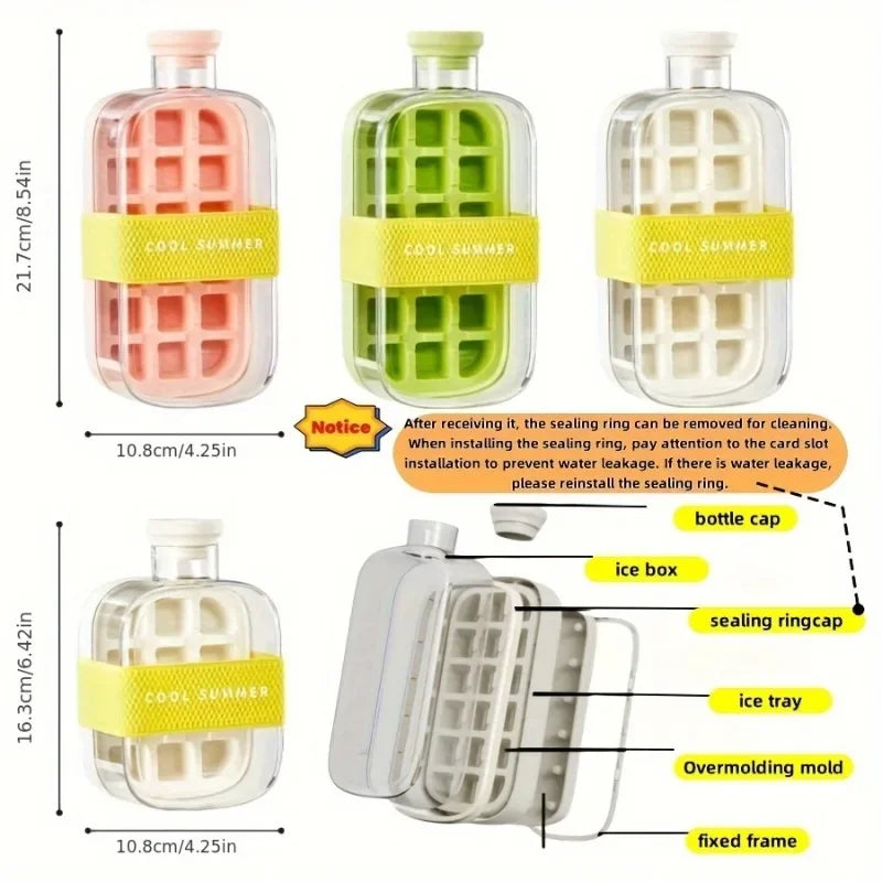 2-in-1 Ice Cube Tray Water Bottle