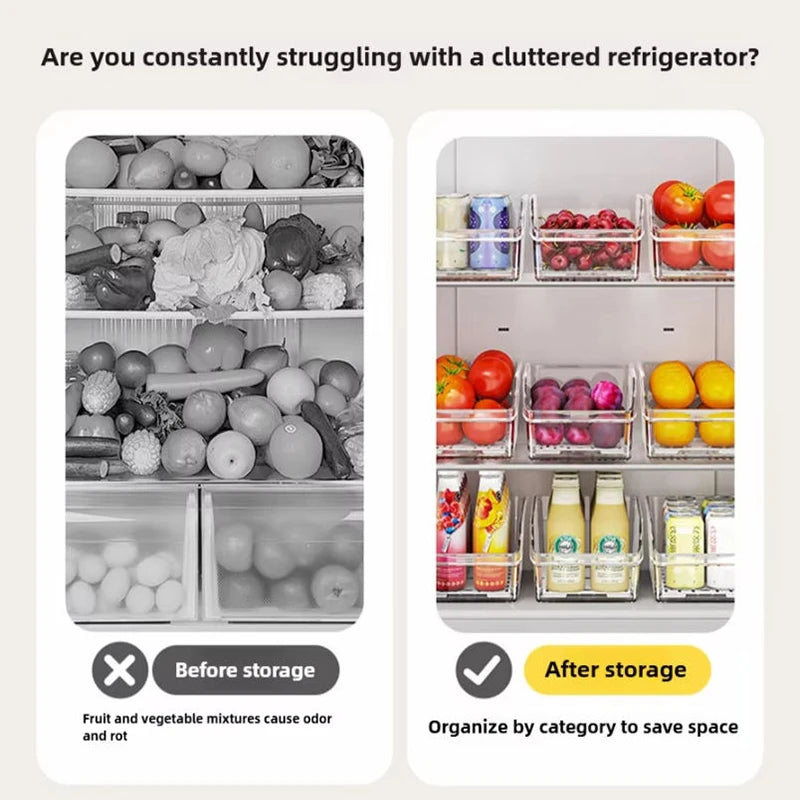 Clear Refrigerator Storage Bin