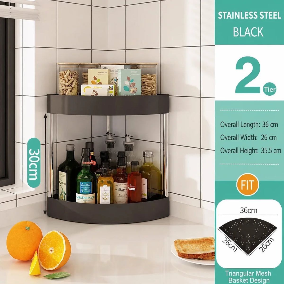 2-Tier Corner Spice Rack