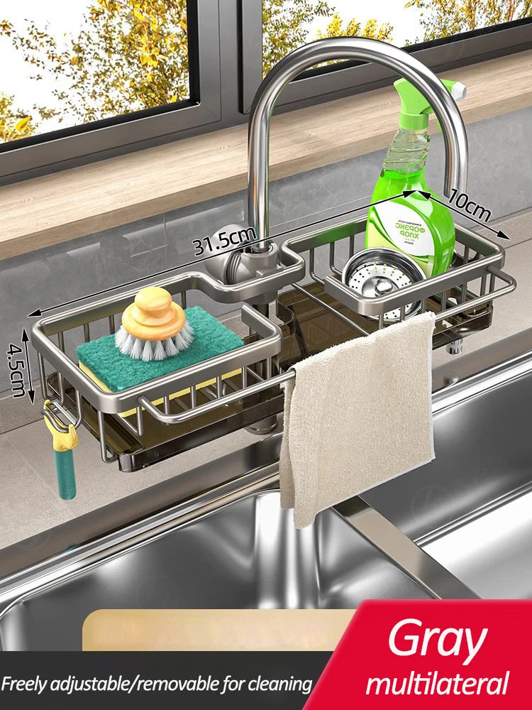 Faucet-Mounted Sink Organizer