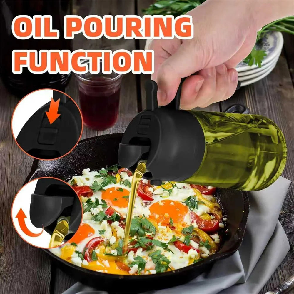 2-in-1 Glass Oil Sprayer & Dispenser