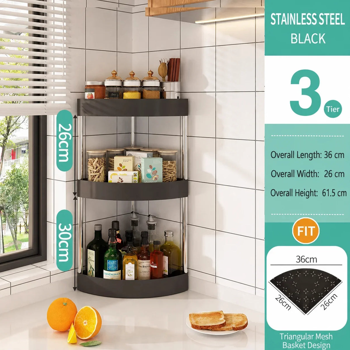 2-Tier Corner Spice Rack