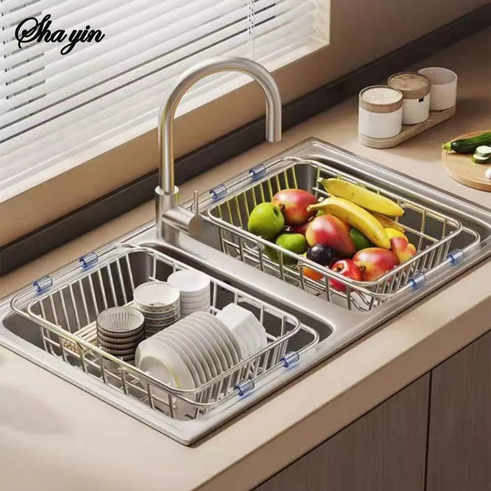 Telescopic Stainless Steel Sink Rack