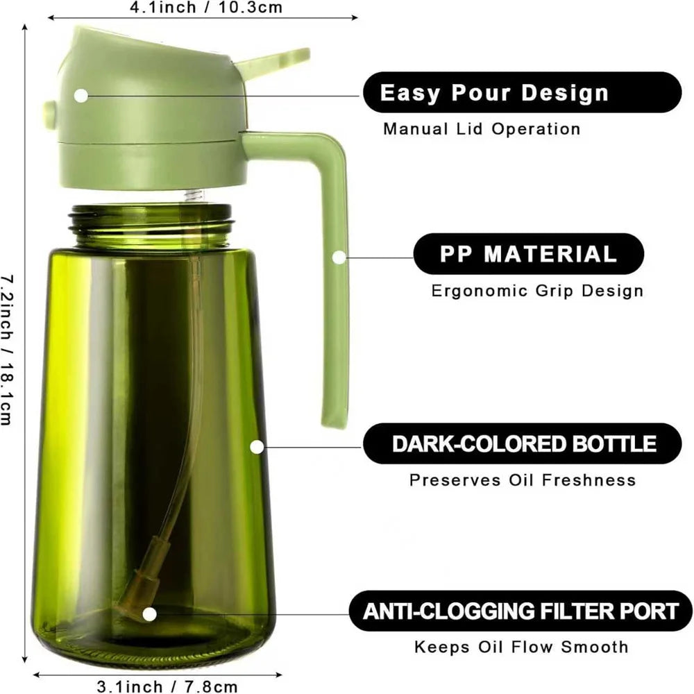 2-in-1 Glass Oil Sprayer & Dispenser