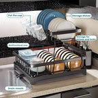 2-Tier Large-Capacity Dish Drying Rack