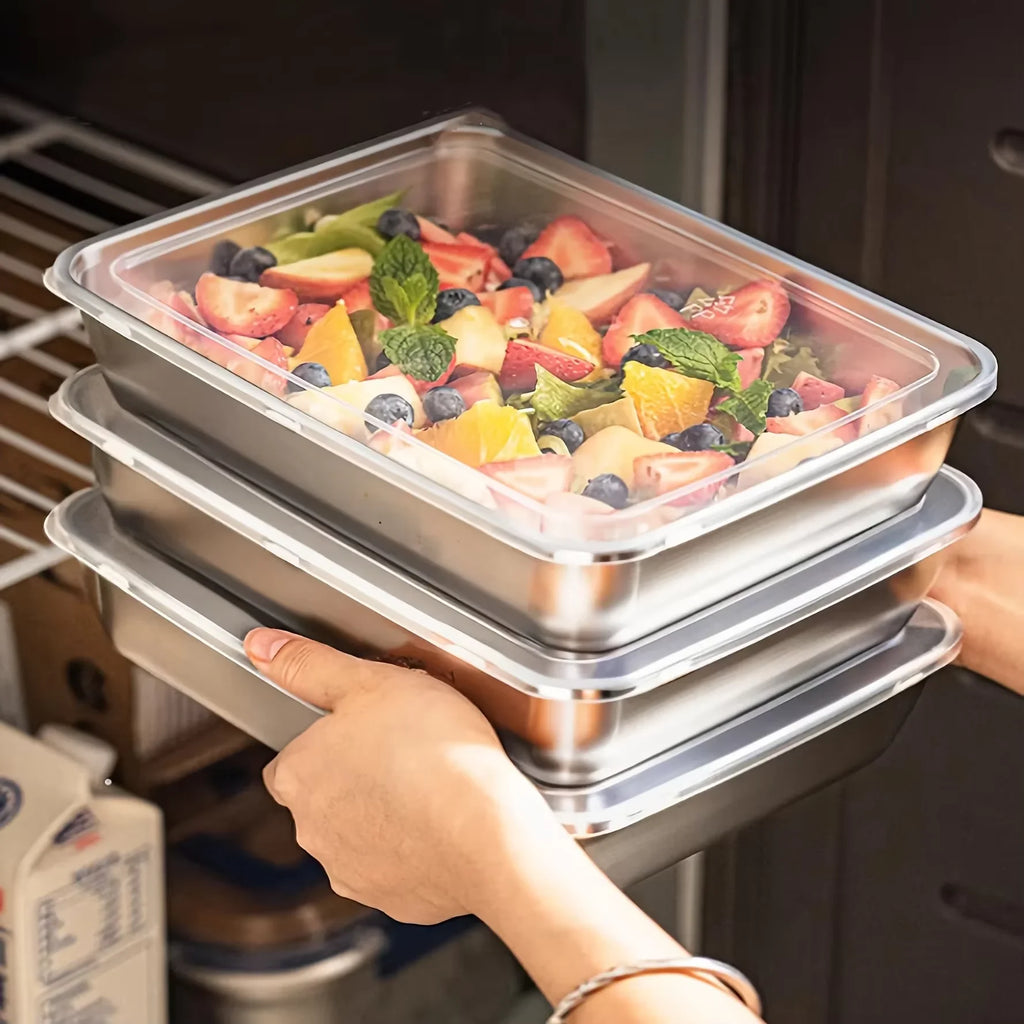 3-Piece Stainless Steel Food Storage Set